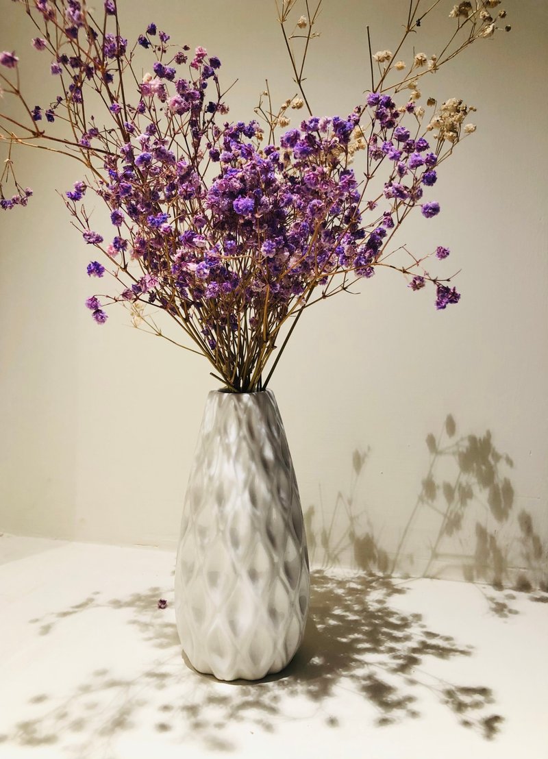 白釉刻纹 花器 花瓶摆件 工艺品 办公桌 茶席 - 花瓶/陶器 - 瓷 白色