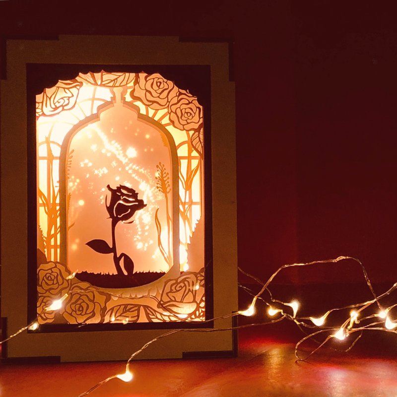 | 光影故事 | 迷你彩色纸雕小夜灯 | 我们的久别重逢 II | 玫瑰 | - 灯具/灯饰 - 纸 红色
