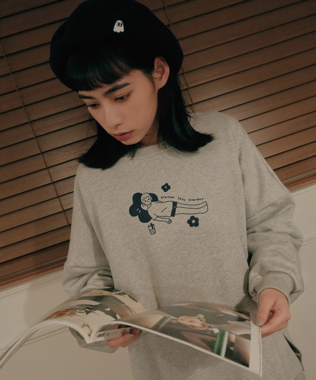 wanna耍废 内刷毛大学Tee - 中性连帽卫衣/T 恤 - 棉．麻 灰色