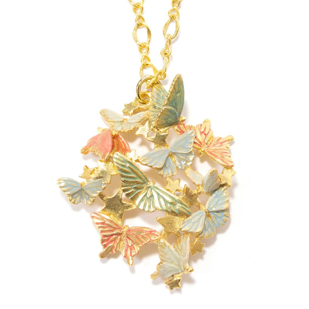 The Butterfly Dream Dream of Butterflies NE452 - 项链 - 其他金属 多色