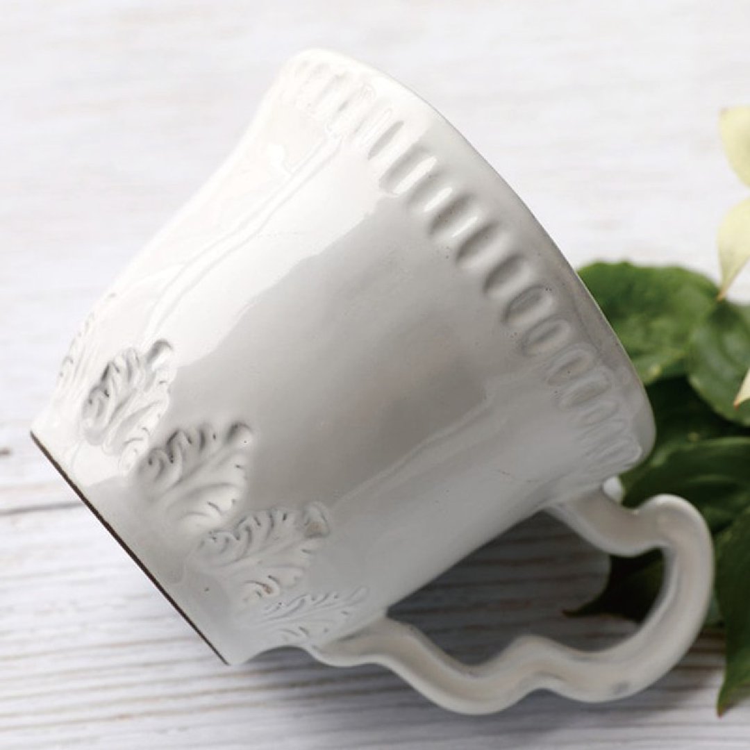 意大利VBC casa 白色叶子壳系列250ml马克杯(8.4盎司/7.7cm) - 咖啡杯/马克杯 - 陶 白色