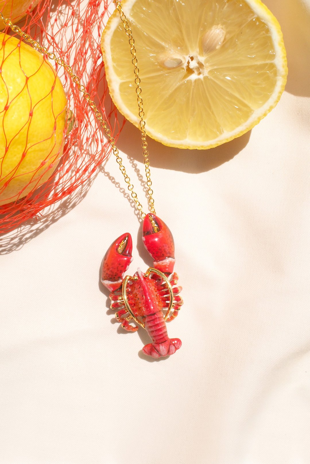 Red Lobster Necklace - 项链 - 铜/黄铜 红色