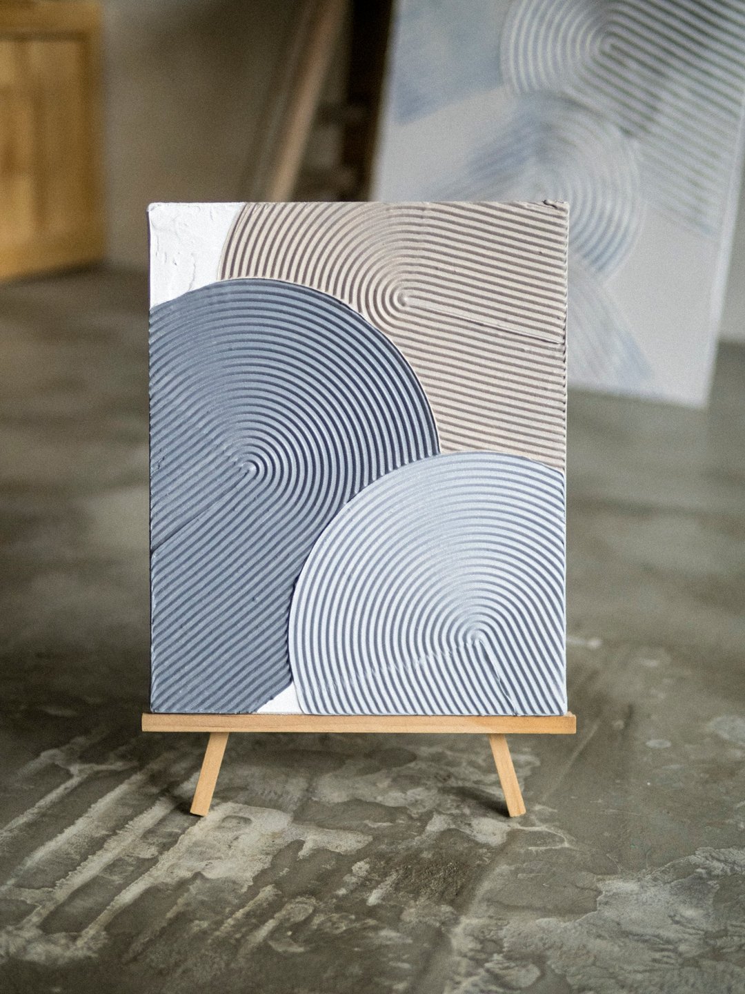 极简石膏画【歪歪三弧】小 / 库存 / 纯手工 - 海报/装饰画/版画 - 水泥 白色