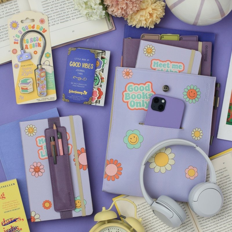 太阳花笑脸文具 A5笔记本手账收纳阅读书灯标签 英国IF文创进口 - 笔记本/手帐 - 其他材质 