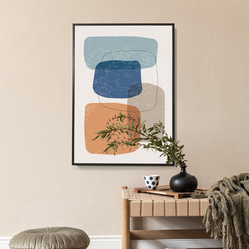 几何 • 方形叠层II - 几何/抽象/复古/民宿/咖啡厅/挂画/送礼 - 海报/装饰画/版画 - 棉．麻 多色