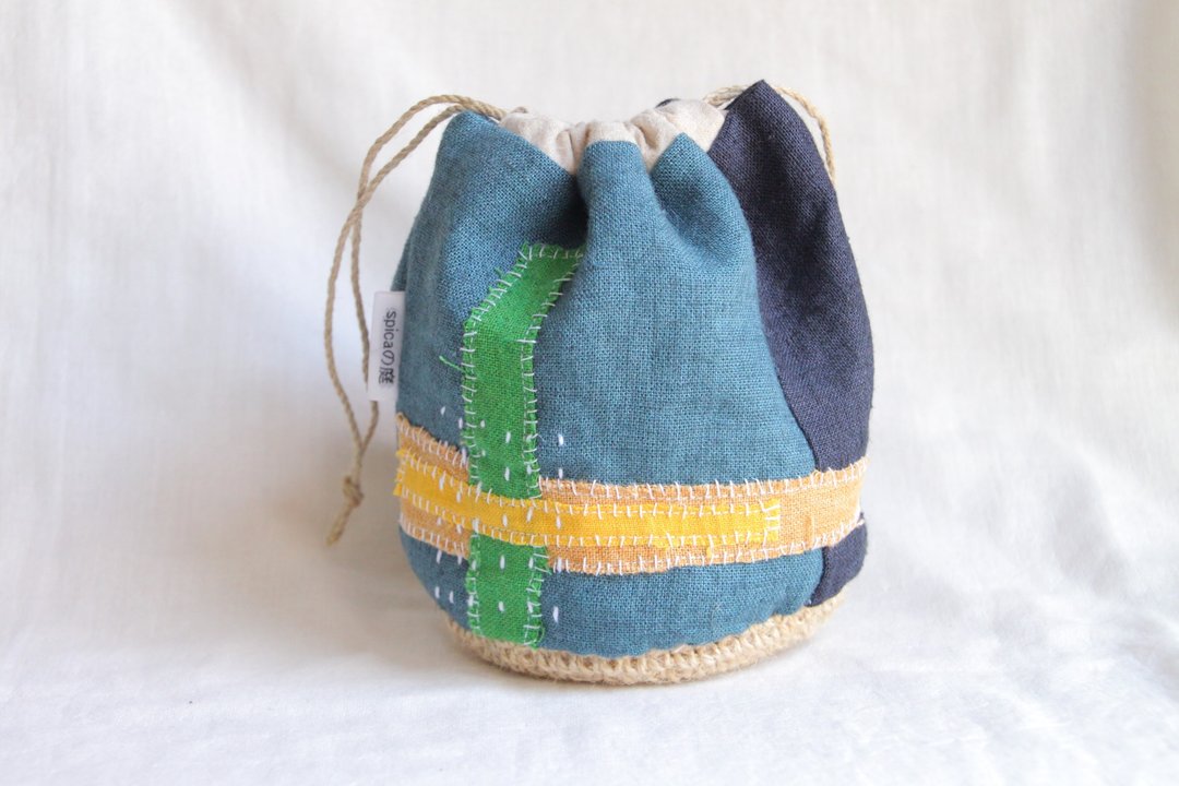 Knitting bottom purse sincere - 化妆包/杂物包 - 棉 蓝色