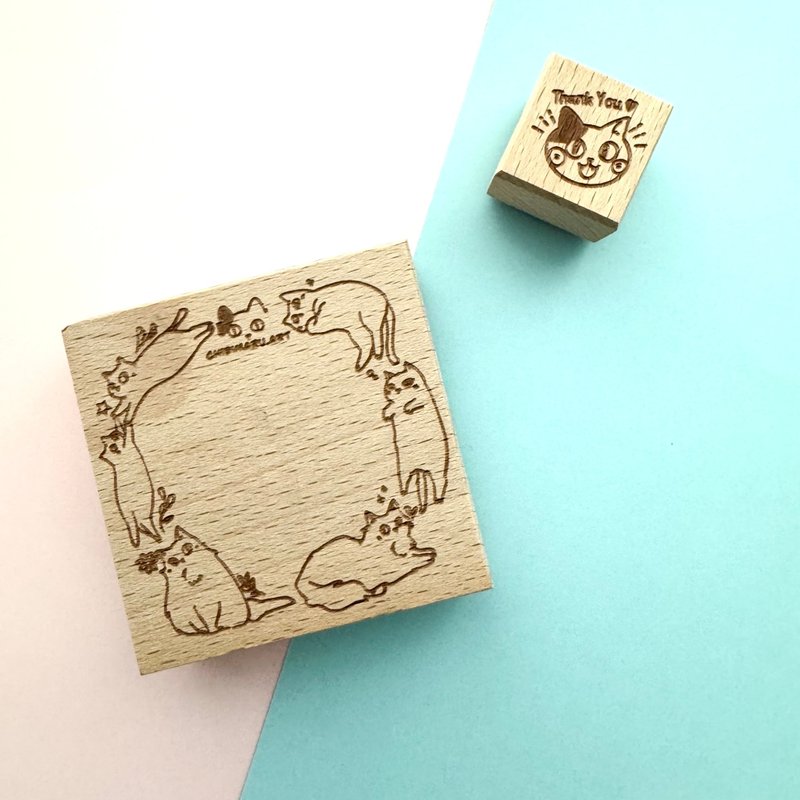 原创猫咪木质手帐印章 - 印章/印台 - 木头 