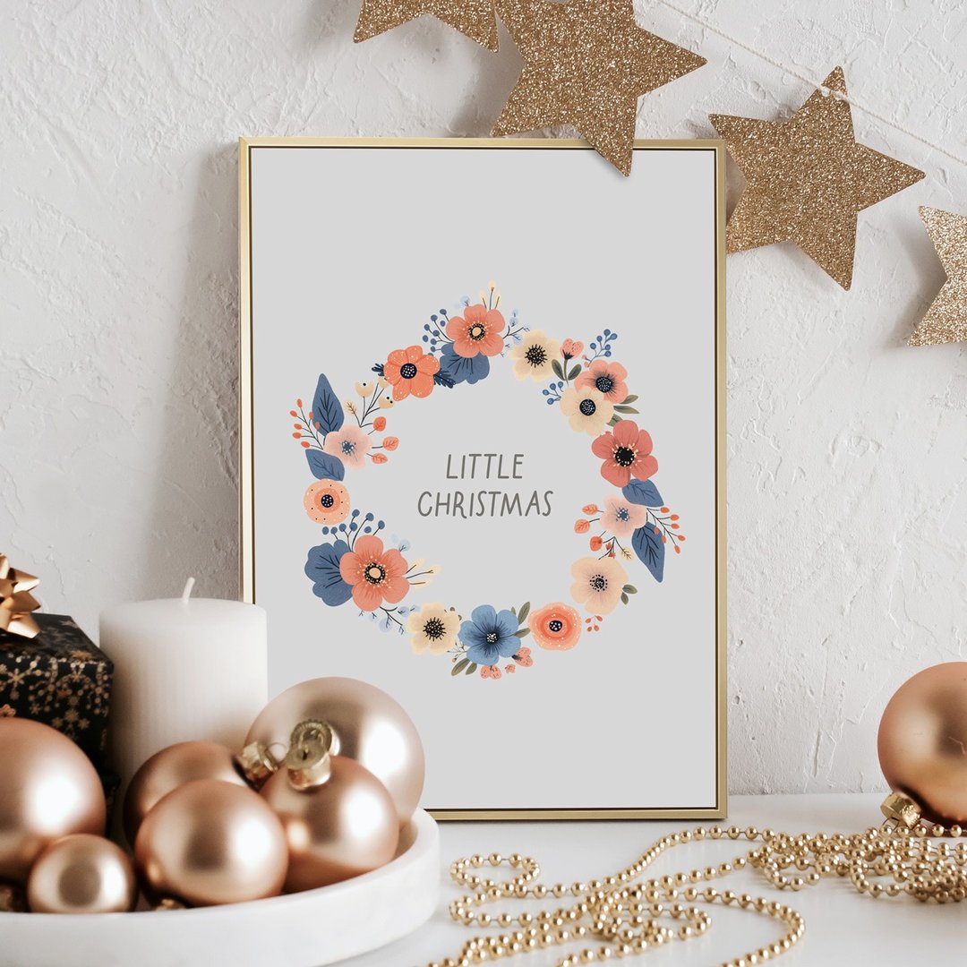 Little Christmas - 圣诞插画/圣诞树装饰挂画/圣诞交换礼物 - 海报/装饰画/版画 - 棉 灰色