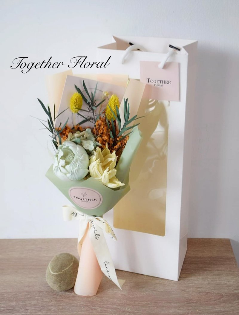 清新索拉花束 含透明提袋 - 干燥花/捧花 - 植物．花 