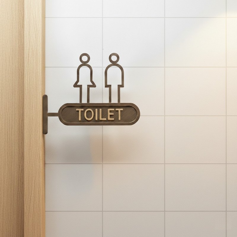 厕所标示牌. 厕所标志 悬挂式 - 墙贴/壁贴 - 塑料 黑色