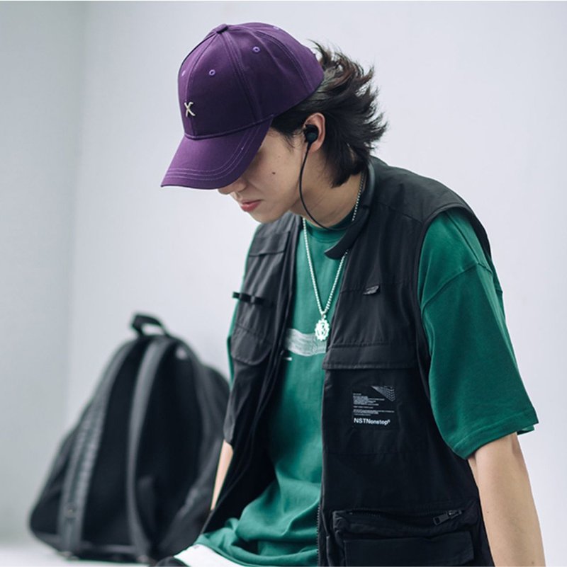 双D扣长带老帽 - 帽子 - 棉．麻 紫色