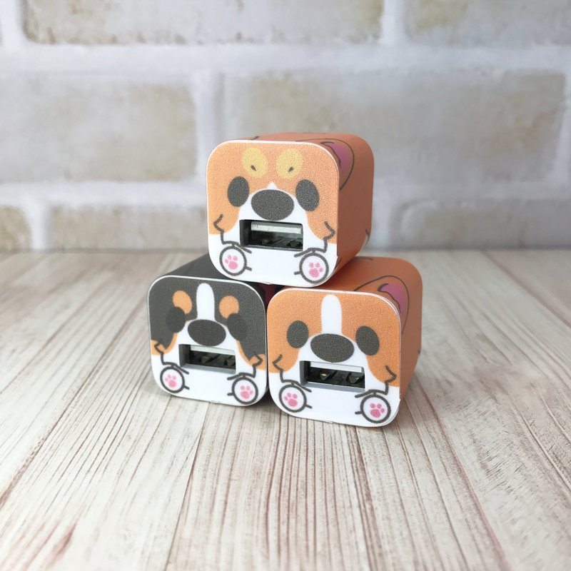 小柯基 iPhone豆腐充电头贴纸 - 贴纸 - 纸 橘色