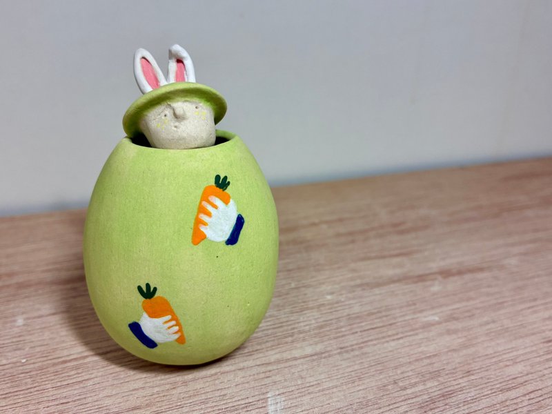 | Luna 陶偶系列 | 陶器 小兔子 青翠绿 - 摆饰 - 陶 绿色