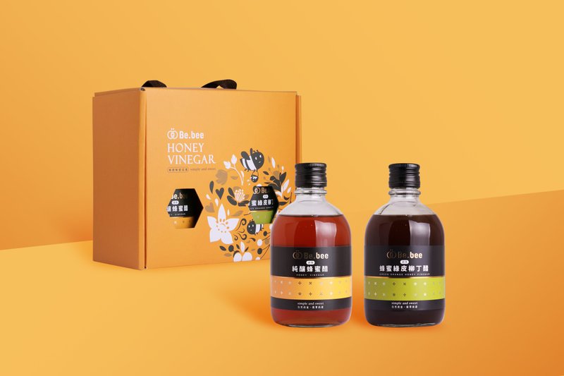 【Be.bee蜂蜜】双入醋礼盒 / 蜂蜜醋.绿皮柳丁醋 - 醋/水果醋 - 浓缩/萃取物 橘色