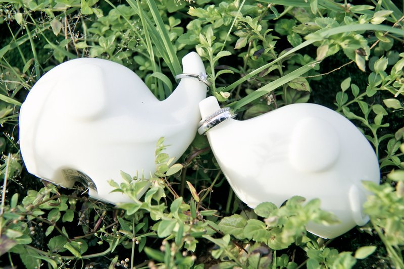 《甜蜜暖暖》大象造型石雕摆饰_情人节Gift - 摆饰 - 石头 白色