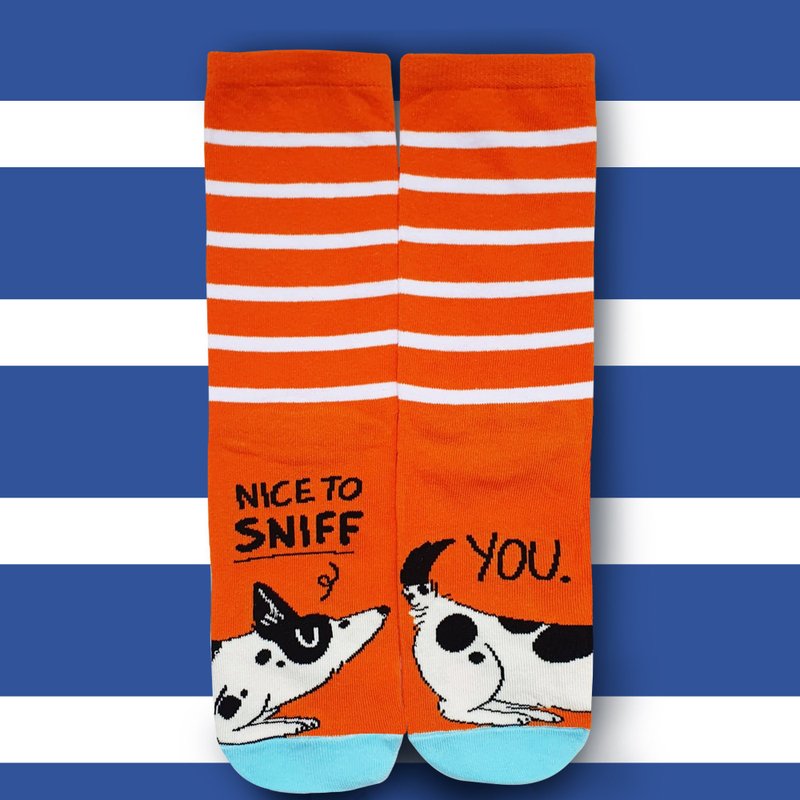 Nice to Sniff You Dog socks - 其他 - 棉．麻 橘色