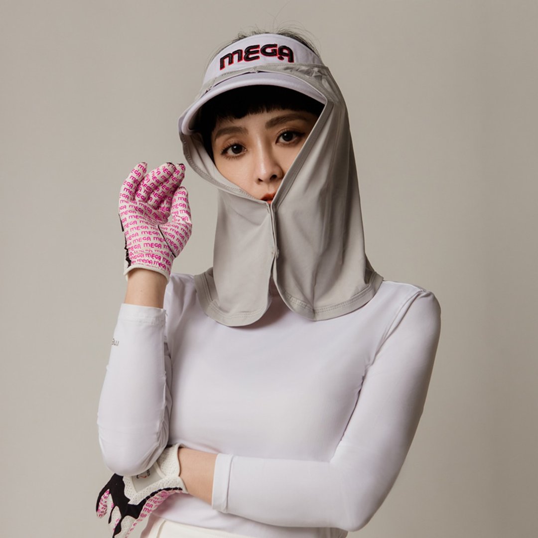 【MEGA COOUV】冰感防晒帽套 围脖 休闲旅游头套面罩 护颈布 护颈 - 帽子 - 其他材质 黄色