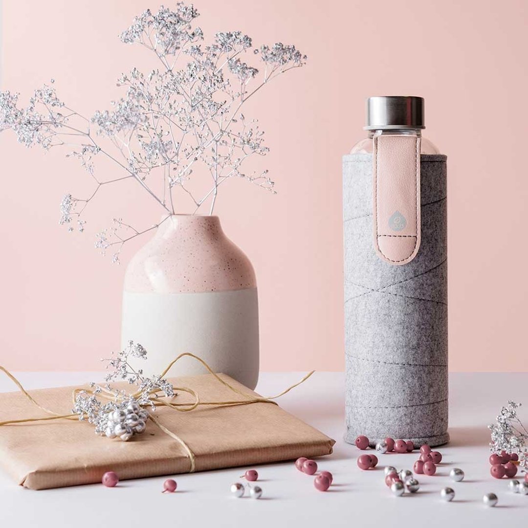 【买一送一】耐热毡套玻璃瓶750ml- 皮革粉色 送 550ml(随机款式) - 水瓶/水壶 - 玻璃 