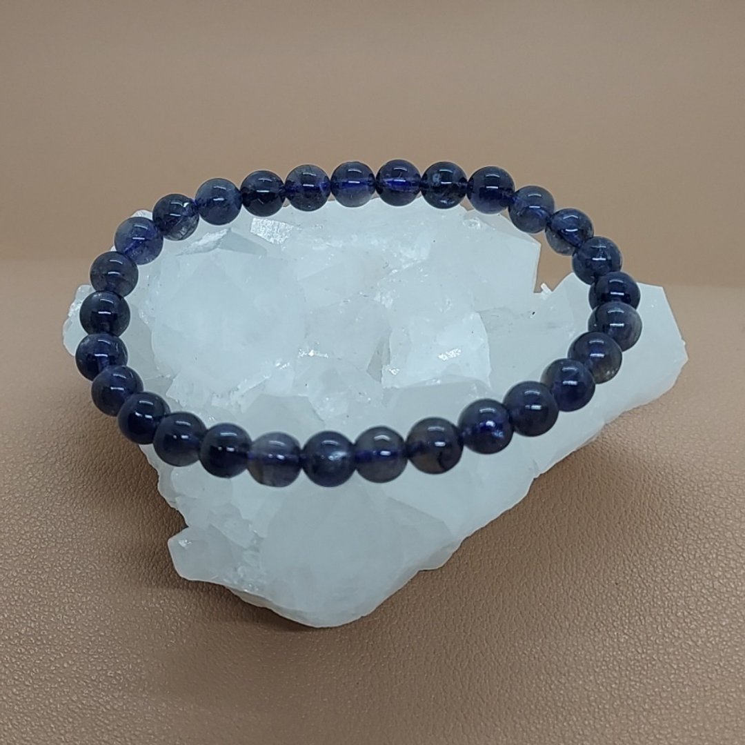 堇青石 6mm - 开发第六感和心灵水晶 - 手链/手环 - 半宝石 