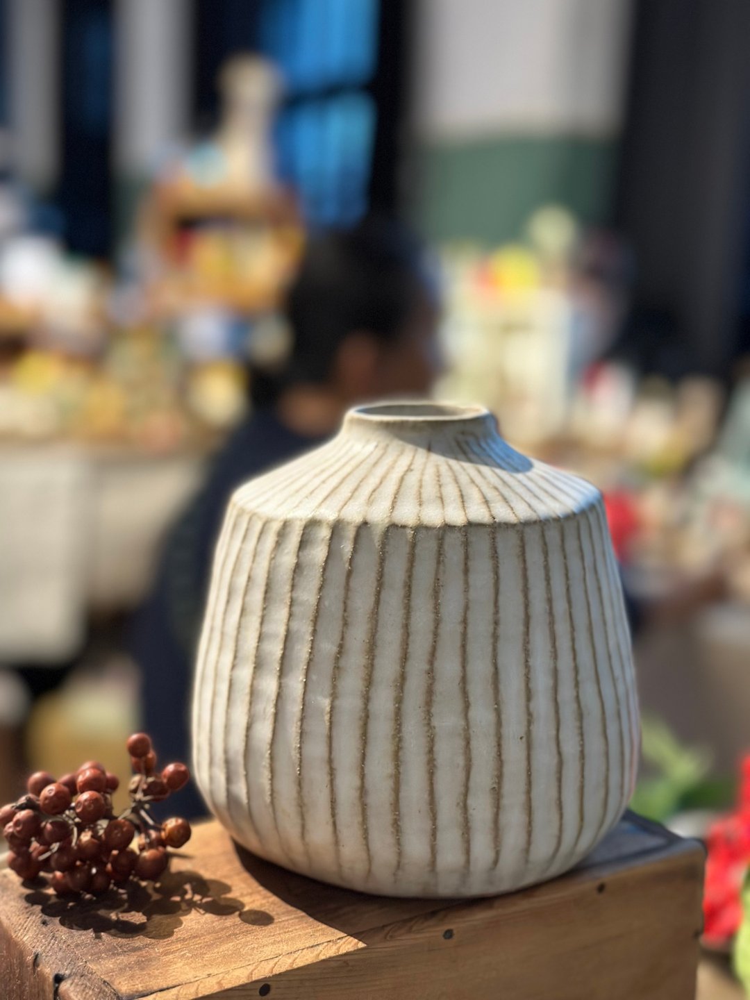 手捏陶瓶/花器/花瓶 - 花瓶/陶器 - 陶 白色