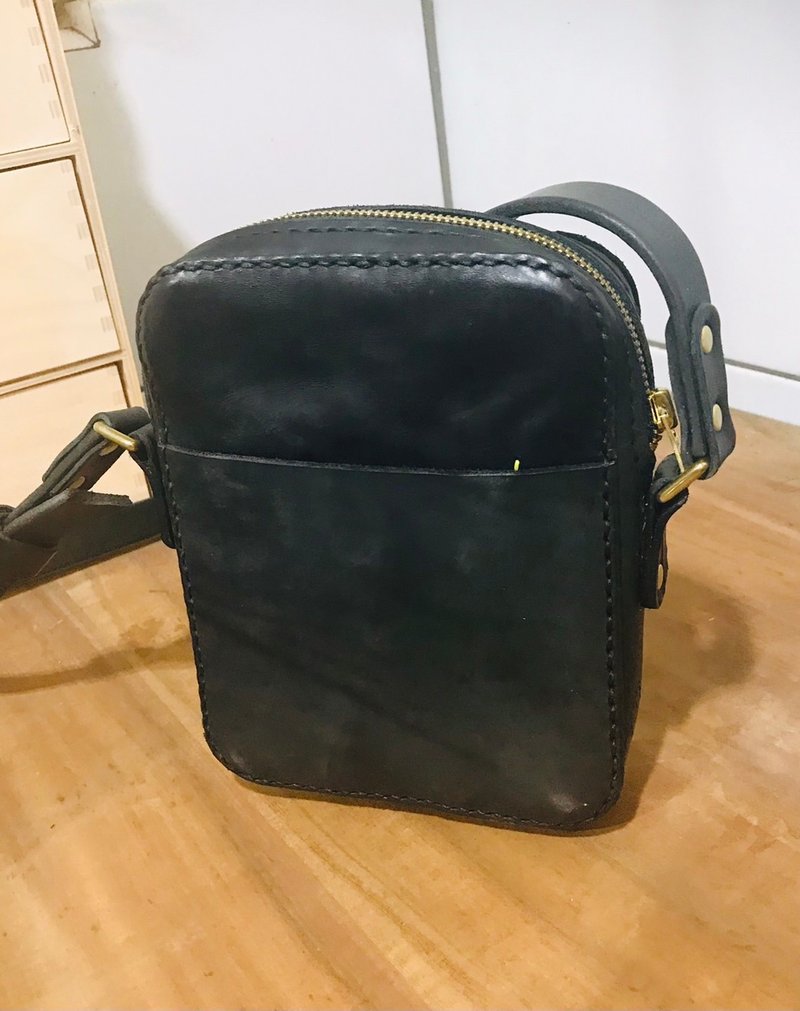 皮革 随身包 - 侧背包/斜挎包 - 真皮 橘色