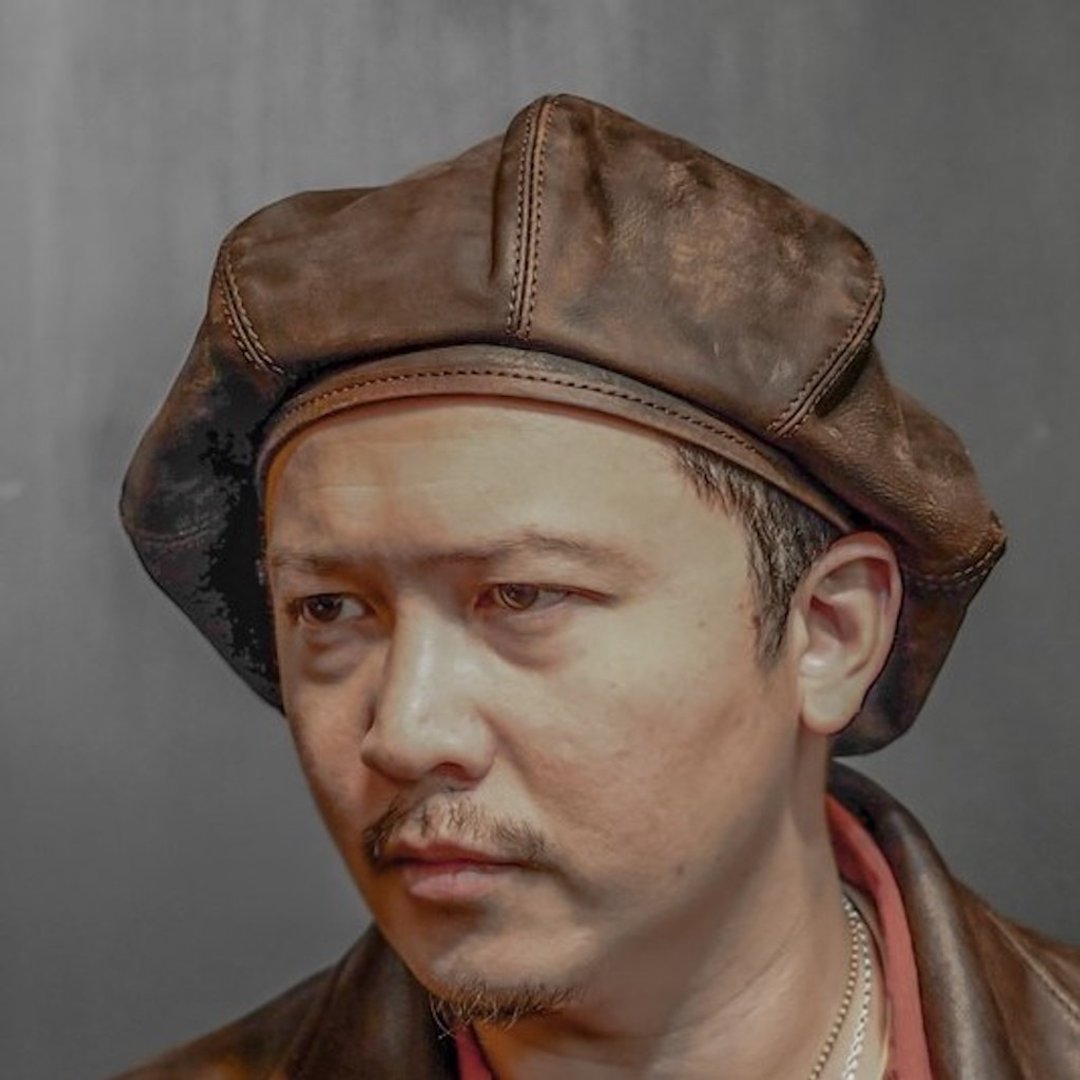 Leather Beret 植鞣革贝雷帽 - 旧化茶芯黑 - 帽子 - 真皮 咖啡色