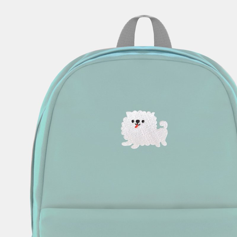 【绝版出清】天使小白狗－青柠优格 帆布刺绣后背包 2.0 - 后背包/双肩包 - 其他材质 绿色