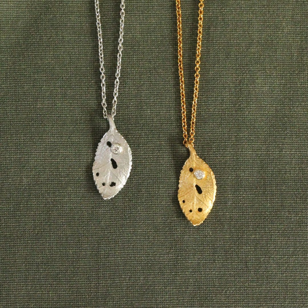 Blossom leaf neclace - 项链 - 纯银 银色