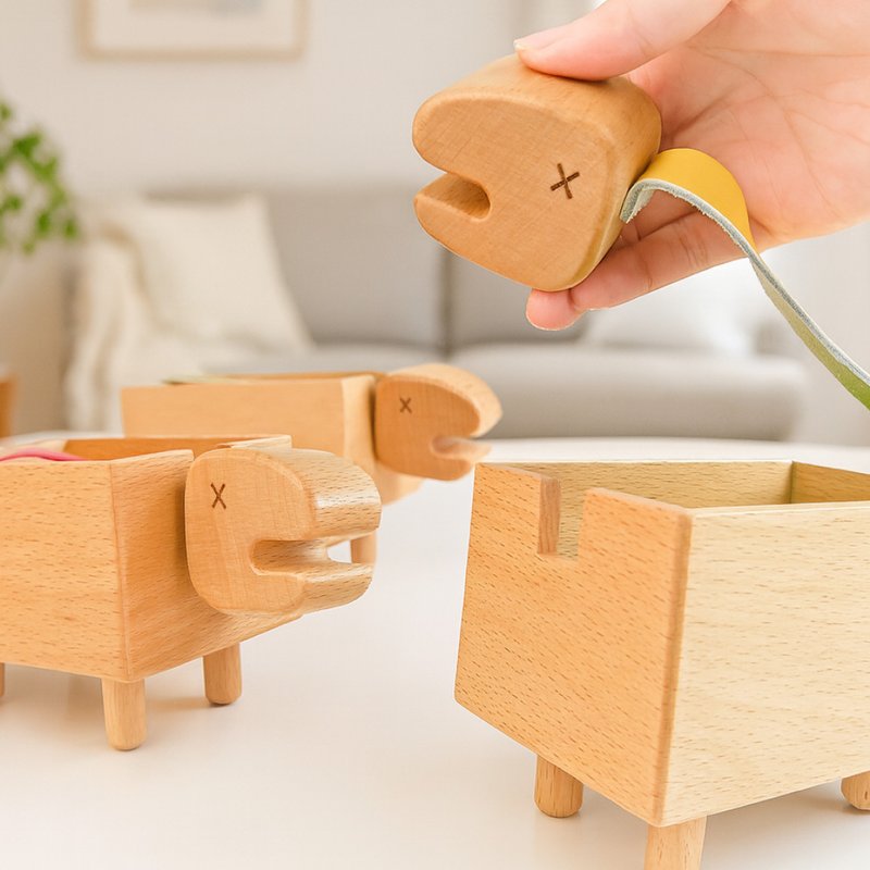 【惜福商品6折出清】长颈龙发票收纳盒 - 收纳用品 - 木头 多色