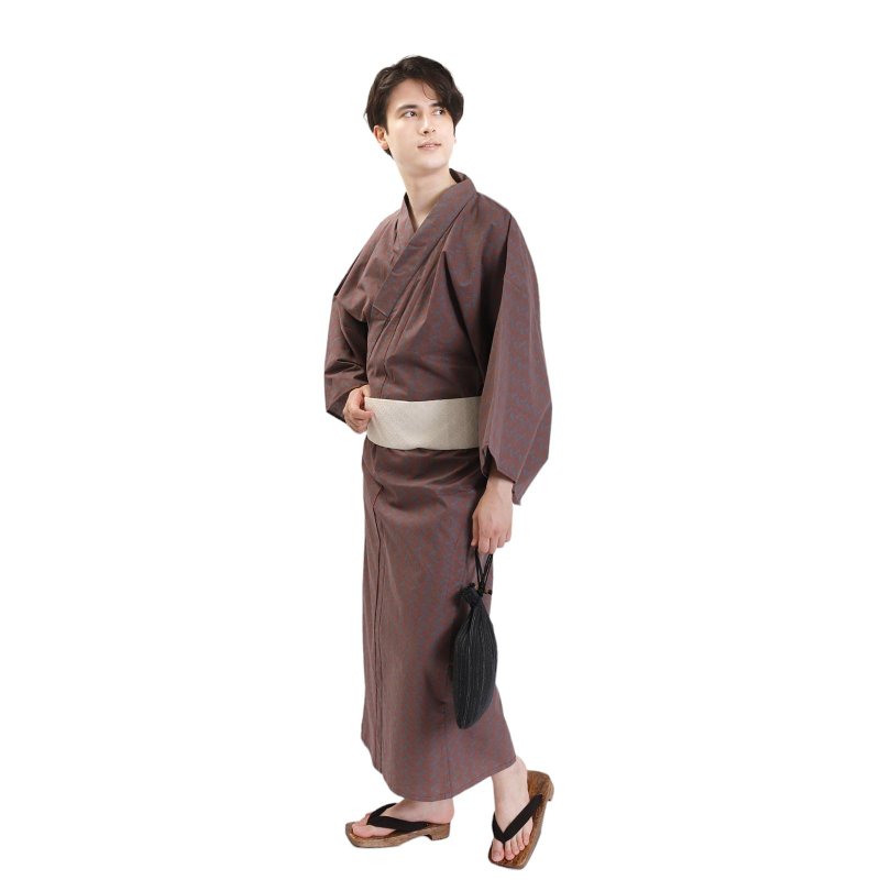 日本 和服 男 绵 浴衣 腰封 2 件 套组 L Z35-e3 yukata - 其他 - 棉 白色