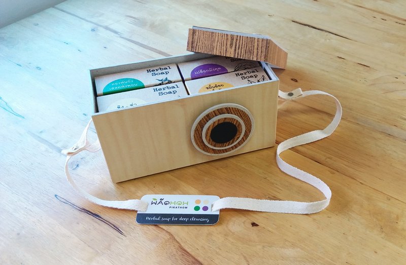 Gift Set Soap - Camera Box - Cream+Brown 3 - 肥皂/手工皂 - 纸 