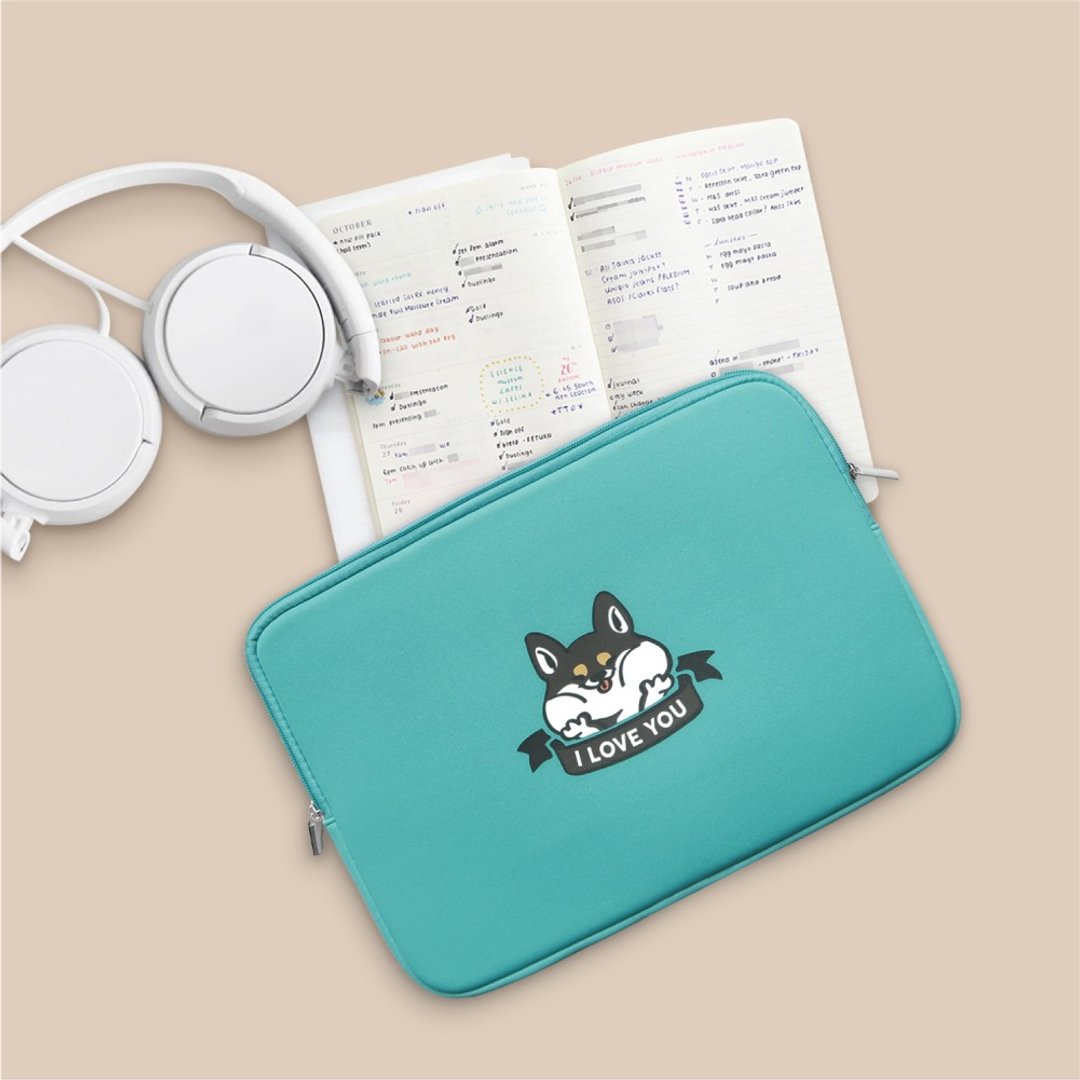I LOVE YOU柴犬,MacBook Air,MacBook Pro,11,13,15寸apple笔电包 - 电脑包 - 橡胶 绿色