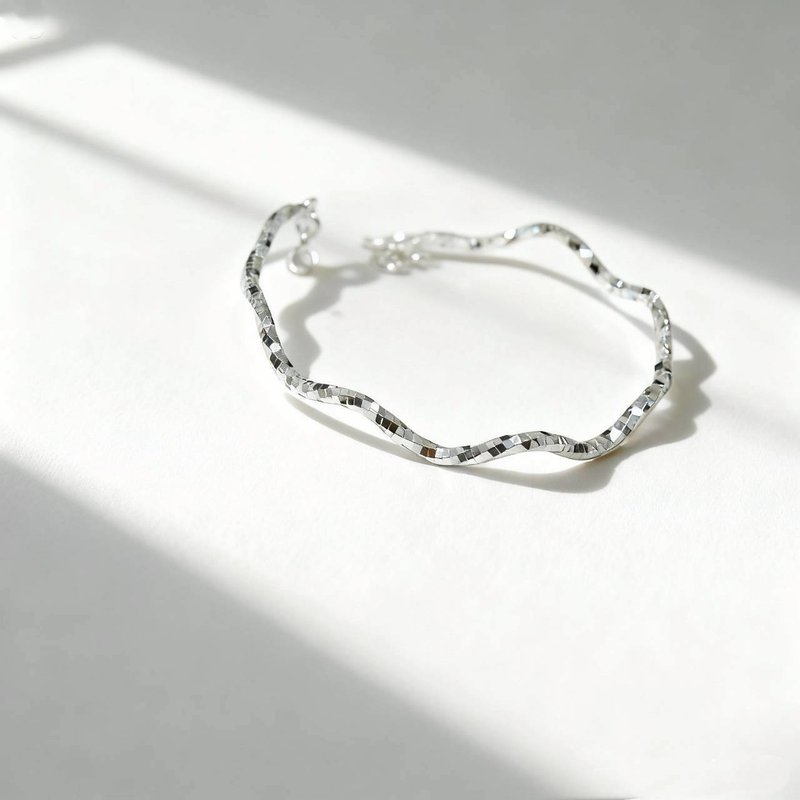 波浪切面纯银手环 - 手链/手环 - 其他金属 