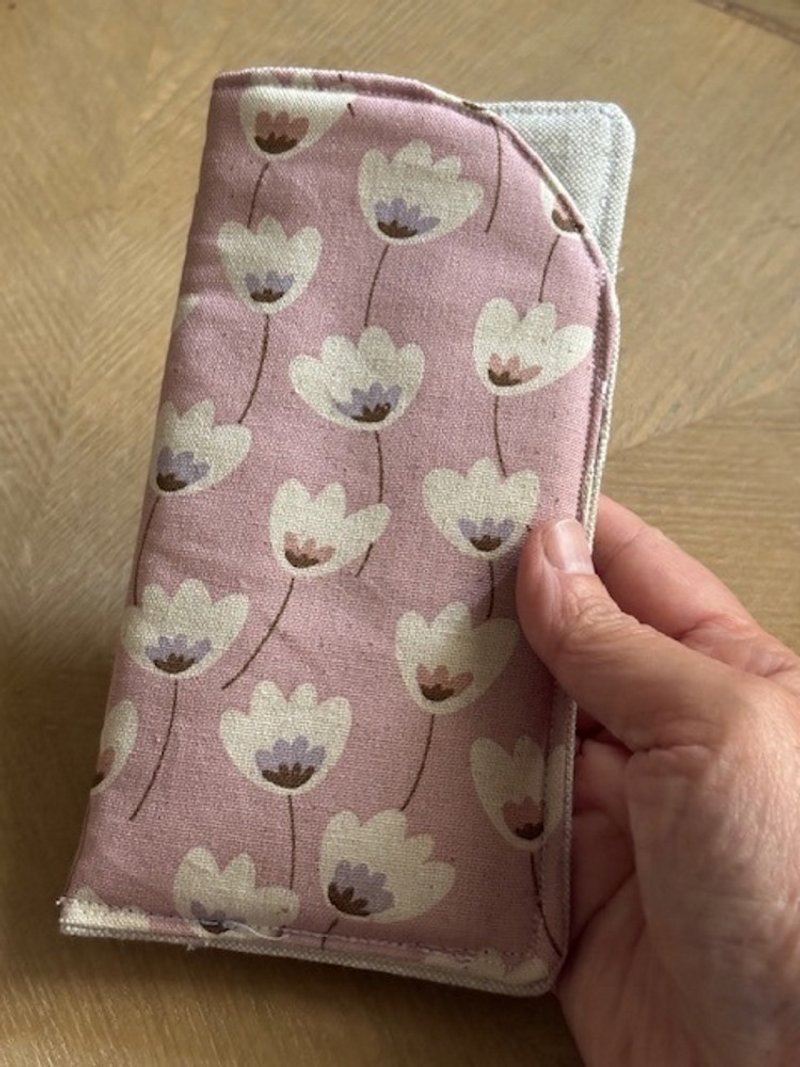 欧蕾塔手作***简易棉麻眼镜袋 - 化妆包/杂物包 - 棉．麻 粉红色