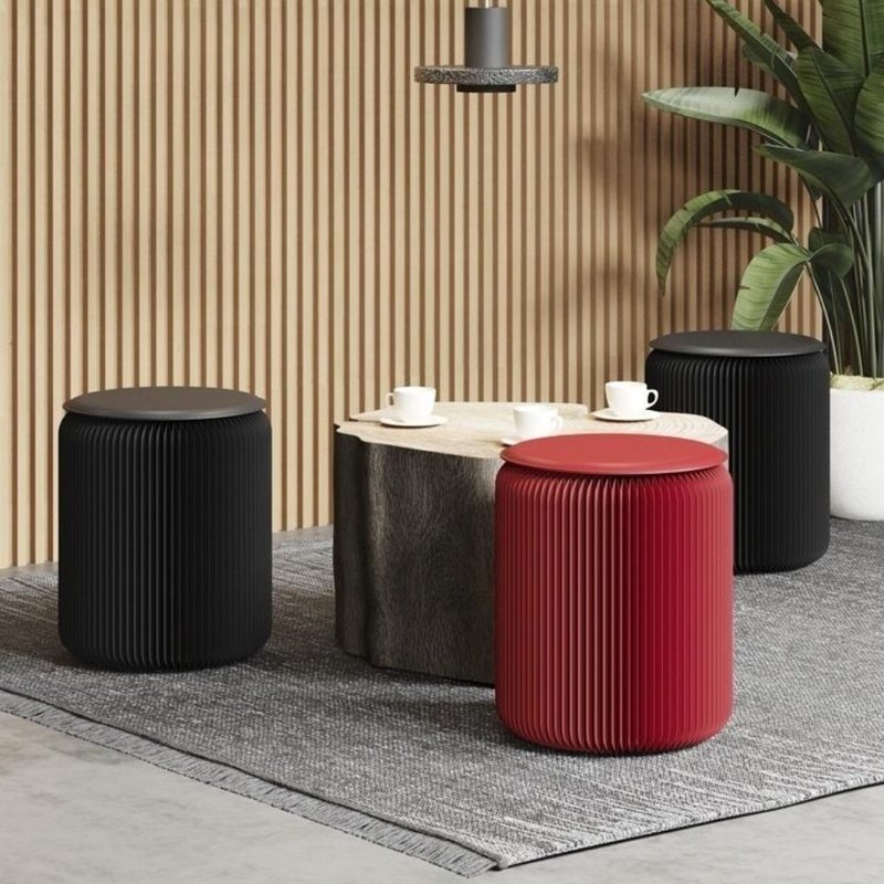 风琴凳红色 - 椅子/沙发 - 纸 红色