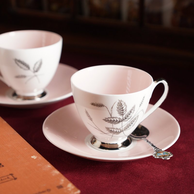1960英国Queen Anne收获系列粉骨瓷茶杯/咖啡杯组 - 茶具/茶杯 - 瓷 粉红色