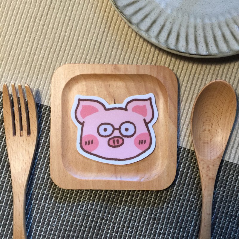 眼镜小猪 小防水贴纸 SS0134 - 贴纸 - 防水材质 