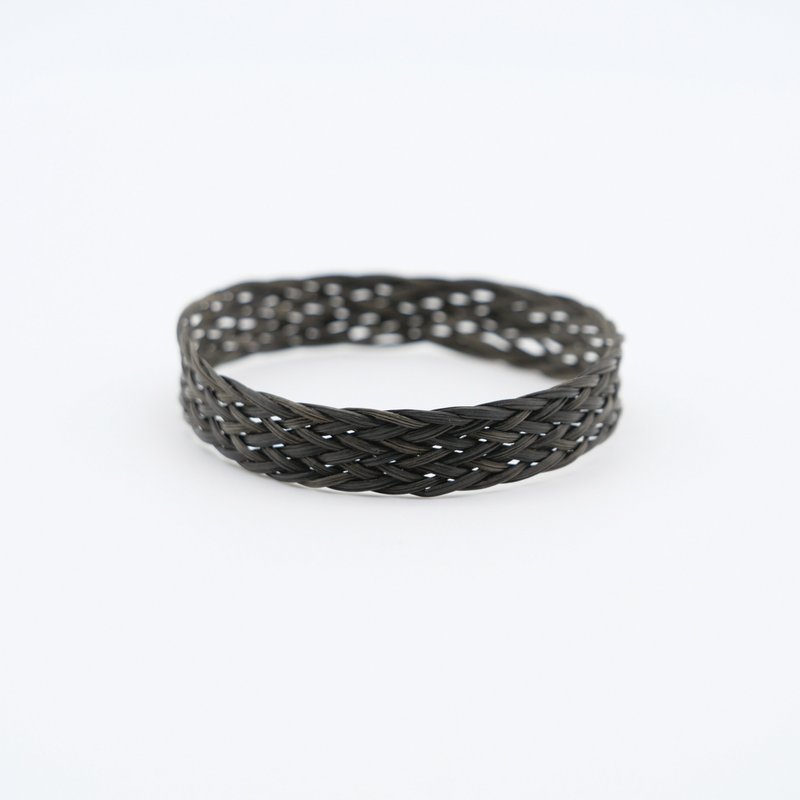 Rattan bangle/Black(S) - 手链/手环 - 环保材料 黑色
