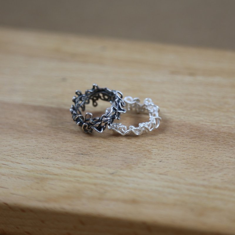 【文青银匠】缕空对戒 999纯银饰品/根据您的想法 DIY 定制化金工 - 金工/饰品 - 纯银 