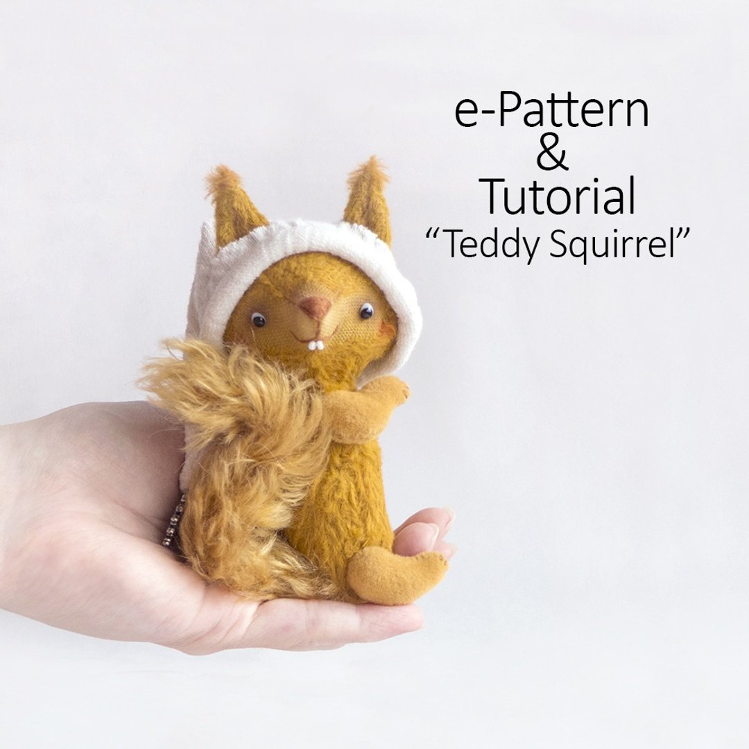Teddy Squirrel 13cm - Step-by-step Tutorial with PDF Pattern - 手工艺教程/工具书 - 其他材质 