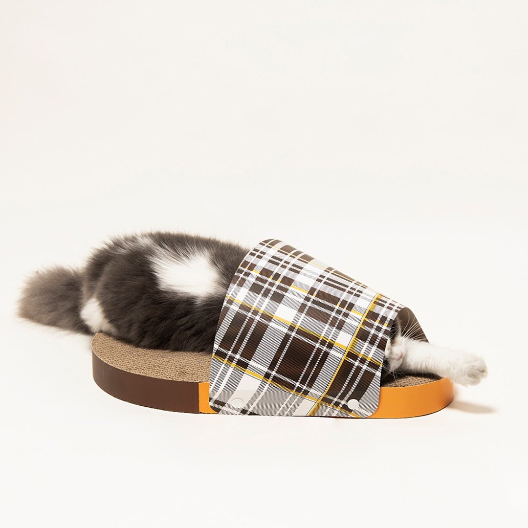 pidan 猫抓板 拖鞋款 猫玩具 猫窝 高品质瓦楞纸 碎屑少 耐撕卡纸 - 玩具 - 纸 卡其色