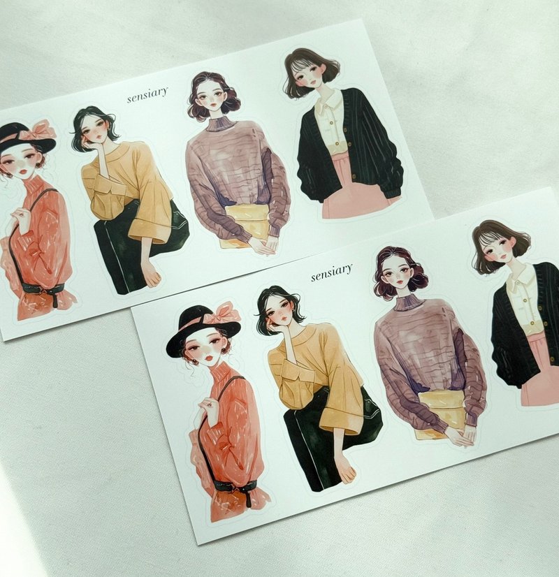 sensiary 质感图案风格贴纸 5张组 - 卡片/明信片 - 纸 