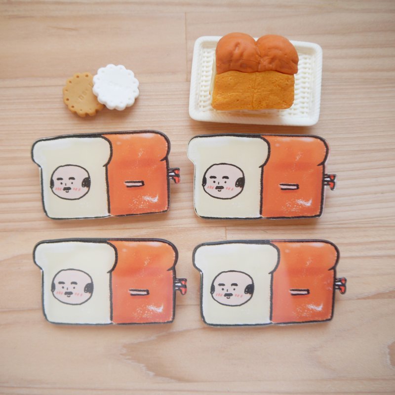 压克力别针 / 吐司老头 - 徽章/别针 - 压克力 咖啡色