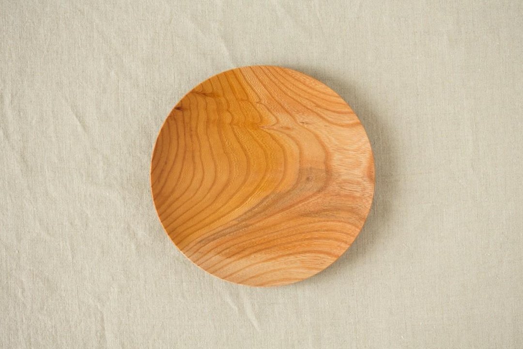 [Bimulous like ensure minute] tree 18cm 03 of the potter's wheel grind of wooden plate Zelkova (Zelkova) - 浅碟/小碟子 - 木头 卡其色
