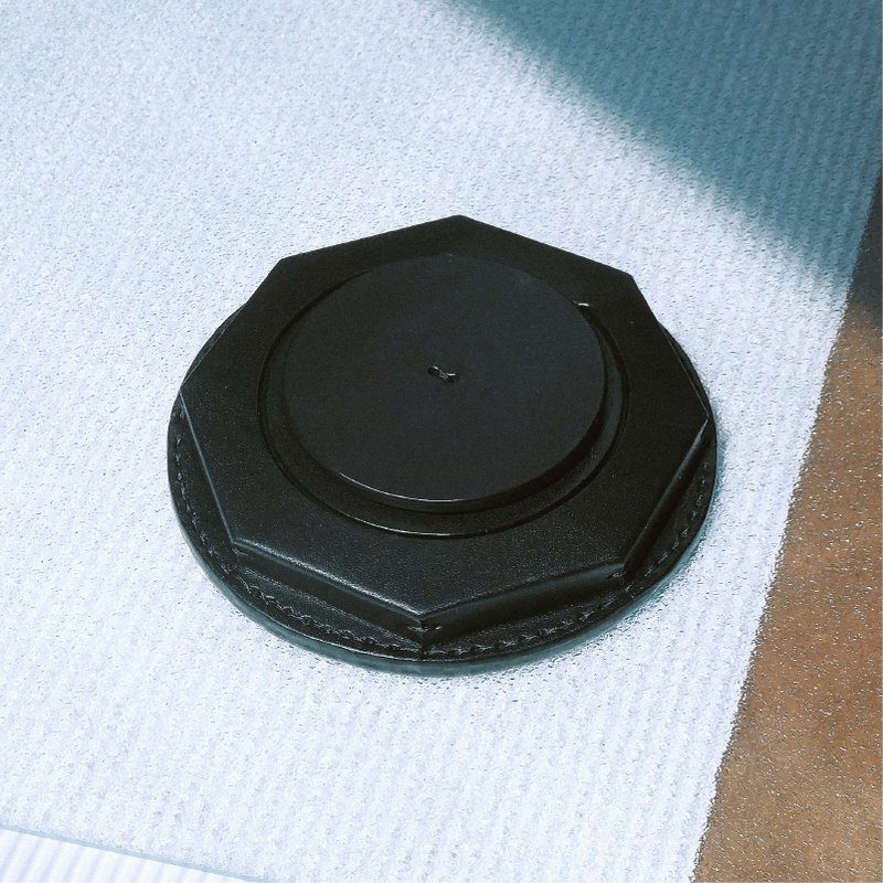 八卦 黑色皮革零钱包 大 - 零钱包 - 真皮 