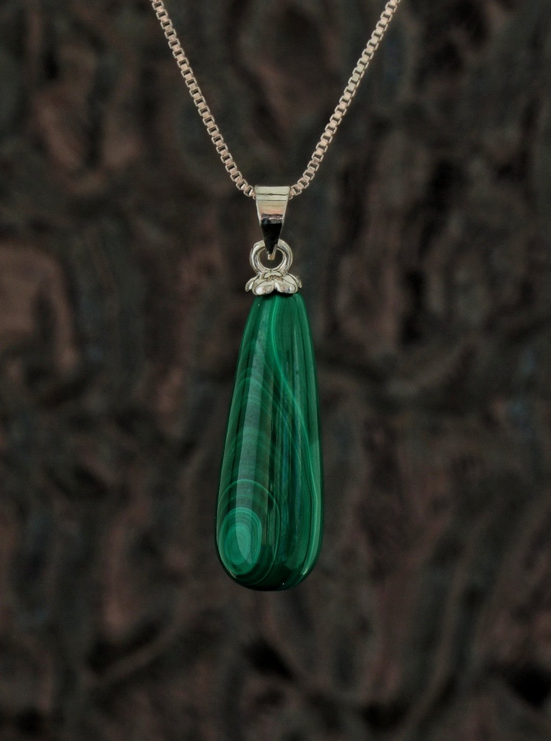 孔雀石吊坠项链-3 ( Malachite Necklace-3 ) - 项链 - 玉石 
