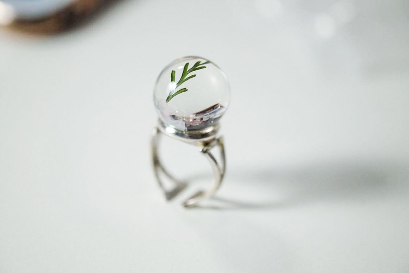 Fern ring silver ball collection - 戒指 - 其他金属 绿色