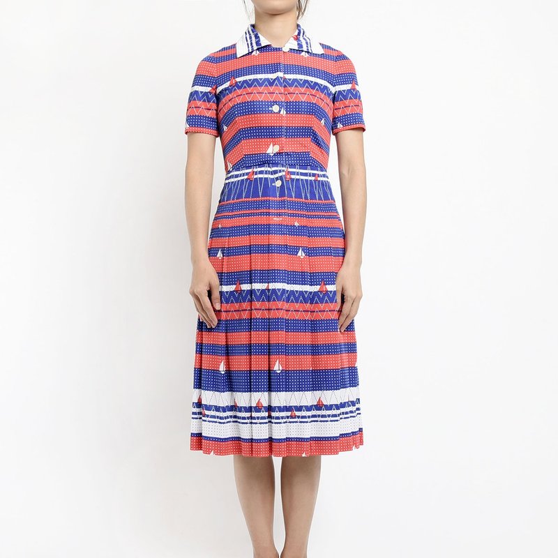 古着洋装 / 日本洋装 / Vintage Dress - 洋装/连衣裙 - 其他材质 红色