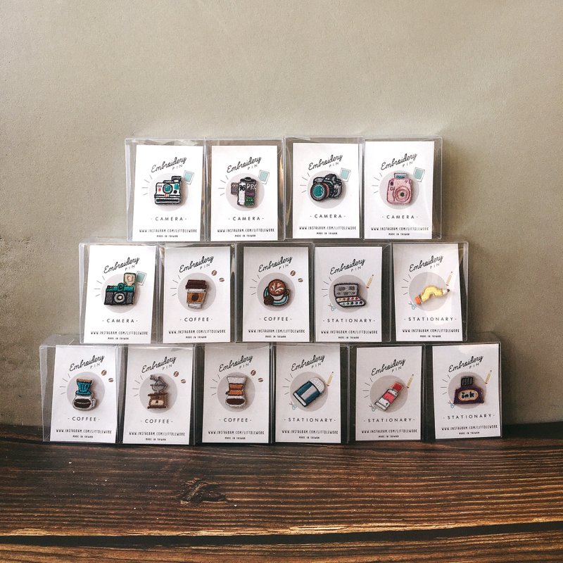 【定制】属于你的Littdlework刺绣小胸章 - 胸针 - 绣线 