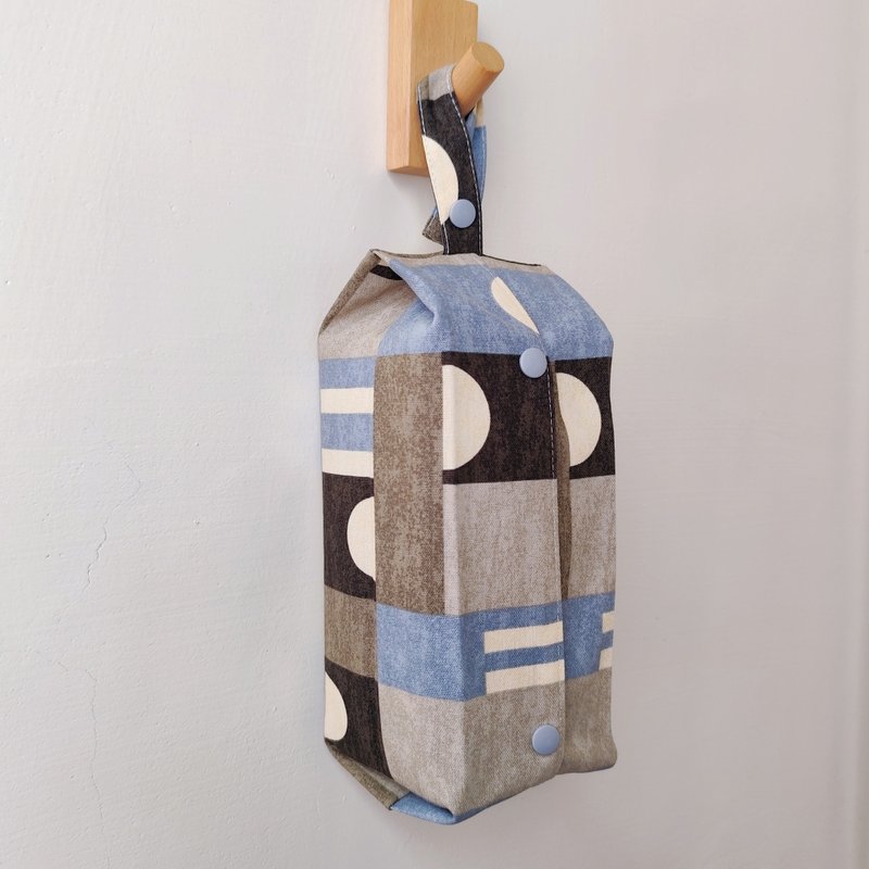 车用、露营用挂式面纸套/卫生纸套=几何 - 纸巾盒 - 棉．麻 